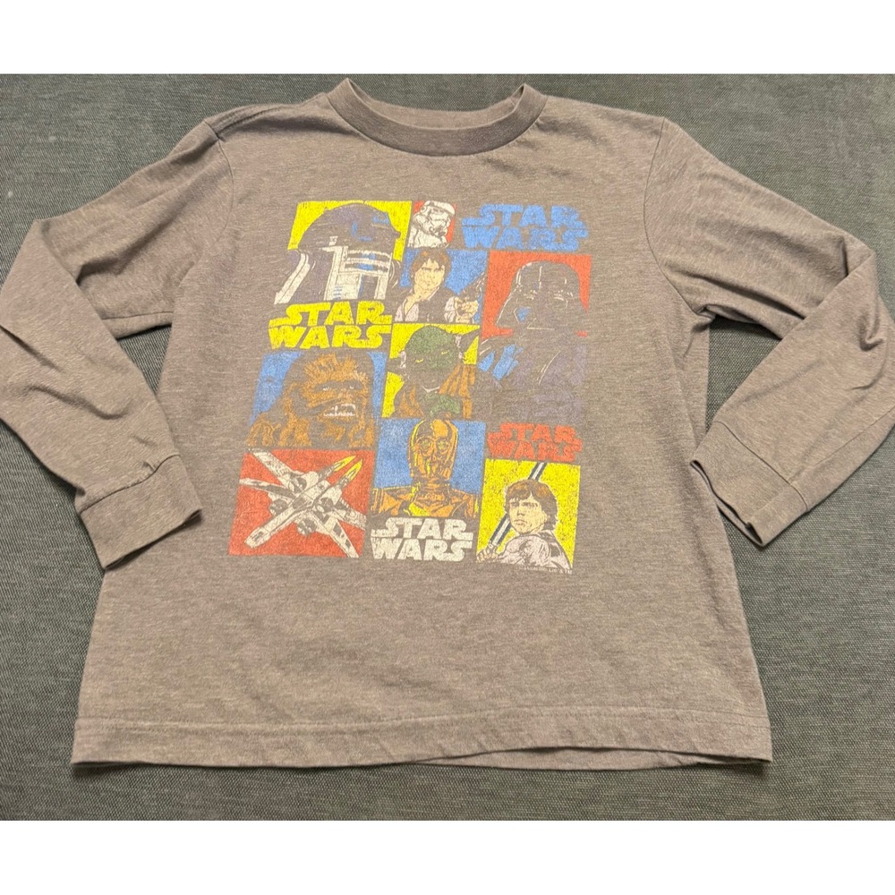 Old Navy Collectabilitees Star Wars Kids Long Sleeve Graphic Tee Gray Size S